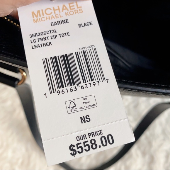 Michael Kors Carine Large Pebbled Leather Tote Bag - Picture 7 of 8